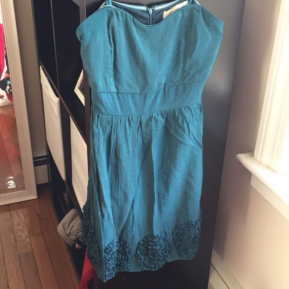 Francesca’s strapless teal dress. - Picture 2 of 5